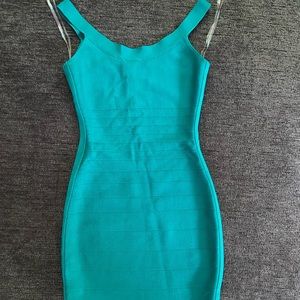 Marciano Turquoise Bandage Dress, XS
